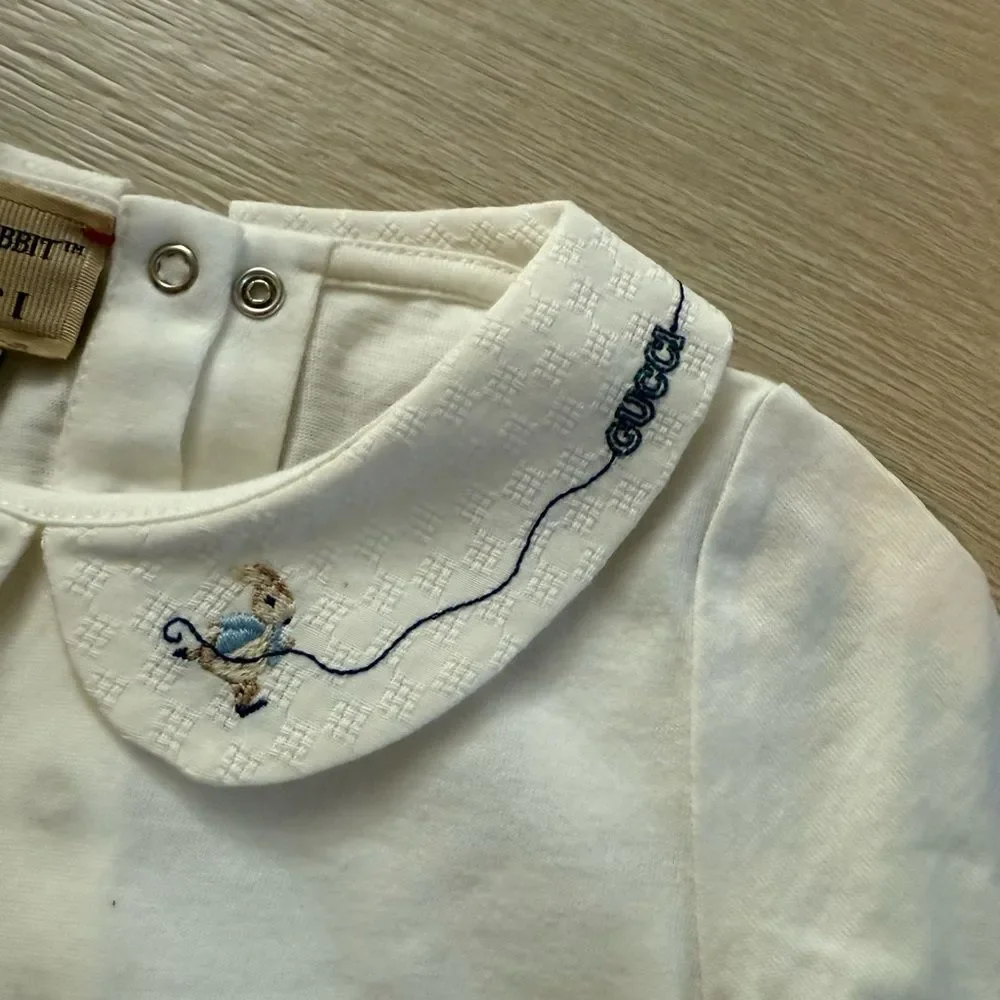 Gucci x Peter Rabbit Baby Bodysuit • 6–9M • White • NWT w/ Box